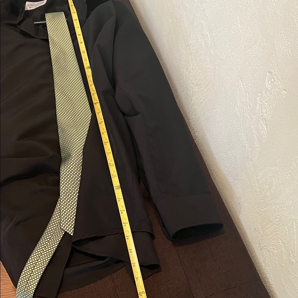 ( 0400) Men Joseph & Feiss International Black Shirt W/Green Tie Steve & Barry’s - Picture 3 of 10